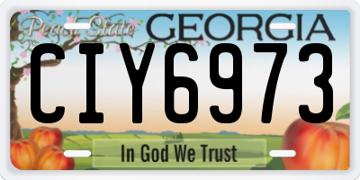 GA license plate CIY6973