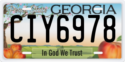 GA license plate CIY6978