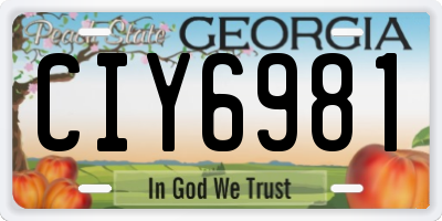 GA license plate CIY6981