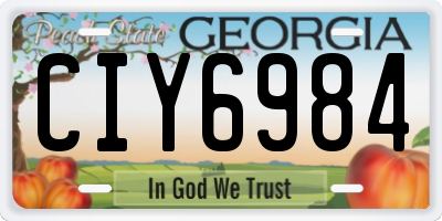 GA license plate CIY6984