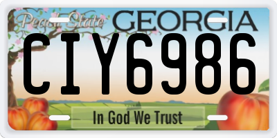 GA license plate CIY6986