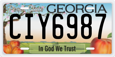 GA license plate CIY6987