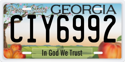 GA license plate CIY6992