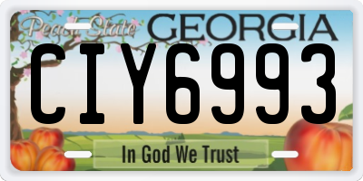 GA license plate CIY6993