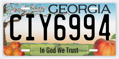 GA license plate CIY6994