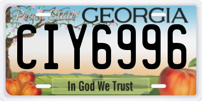 GA license plate CIY6996