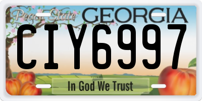GA license plate CIY6997