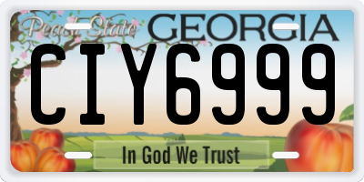 GA license plate CIY6999