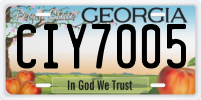 GA license plate CIY7005