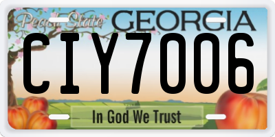 GA license plate CIY7006