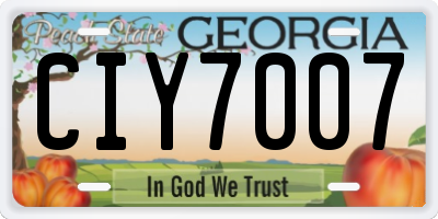 GA license plate CIY7007