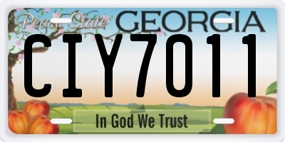 GA license plate CIY7011