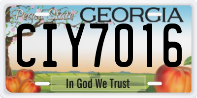 GA license plate CIY7016