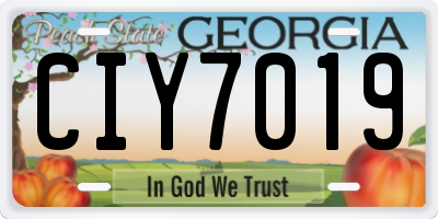 GA license plate CIY7019