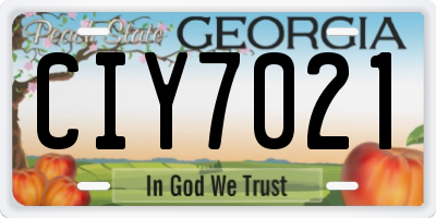 GA license plate CIY7021