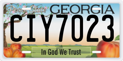 GA license plate CIY7023