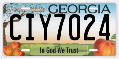 GA license plate CIY7024