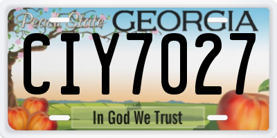 GA license plate CIY7027