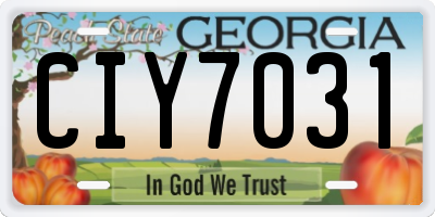 GA license plate CIY7031