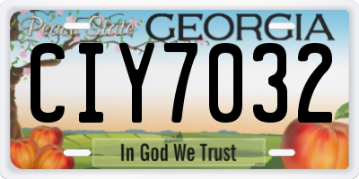 GA license plate CIY7032