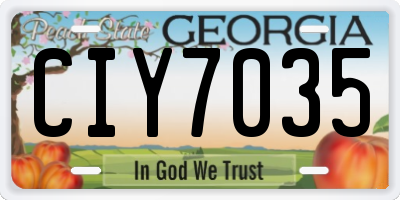 GA license plate CIY7035
