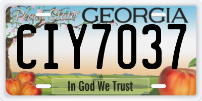 GA license plate CIY7037