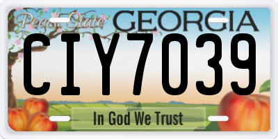GA license plate CIY7039