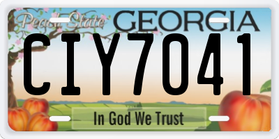 GA license plate CIY7041