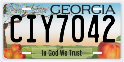 GA license plate CIY7042