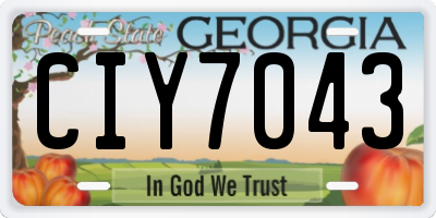 GA license plate CIY7043