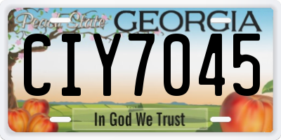 GA license plate CIY7045