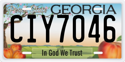 GA license plate CIY7046
