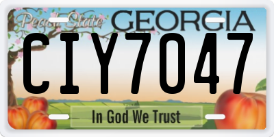 GA license plate CIY7047