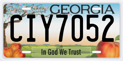 GA license plate CIY7052