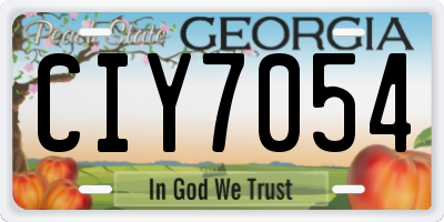 GA license plate CIY7054