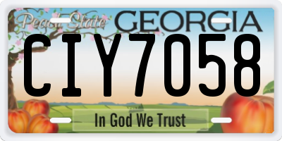 GA license plate CIY7058