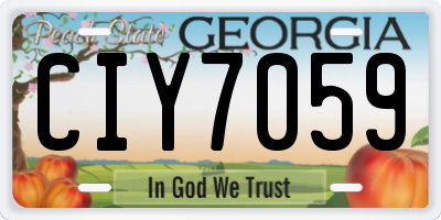 GA license plate CIY7059