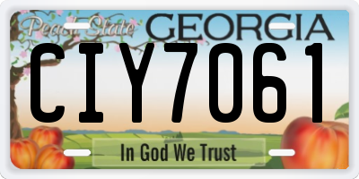 GA license plate CIY7061