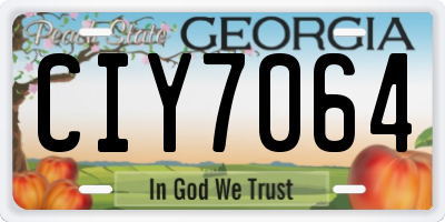 GA license plate CIY7064