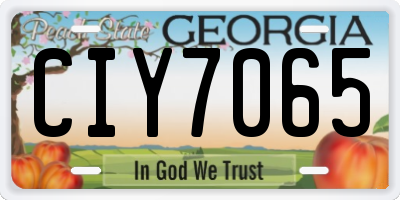 GA license plate CIY7065