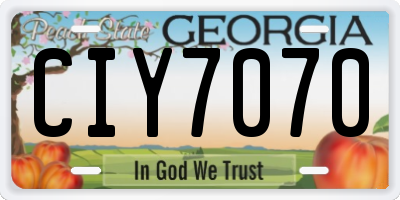 GA license plate CIY7070