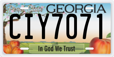 GA license plate CIY7071
