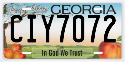 GA license plate CIY7072