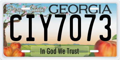 GA license plate CIY7073