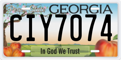 GA license plate CIY7074