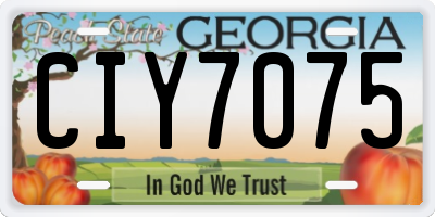 GA license plate CIY7075