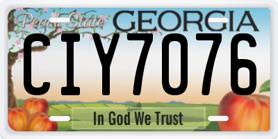 GA license plate CIY7076