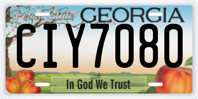 GA license plate CIY7080