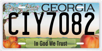 GA license plate CIY7082