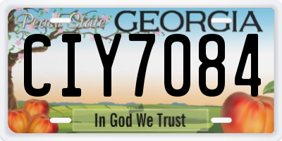 GA license plate CIY7084